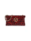 Valentino By Mario Valentino Tatin Animalier Leather Envelope Crossbody Bag In Red