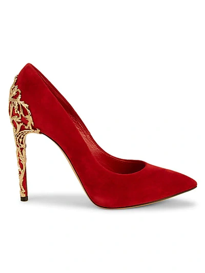 Casadei Suede Stiletto Pumps In Red