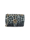 VALENTINO BY MARIO VALENTINO ANTOINETE ANIMALIER EMBOSSED LEATHER SHOULDER BAG,0400011463647