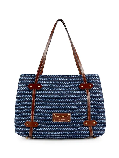 Eric Javits Newport Woven Tote In Indigo