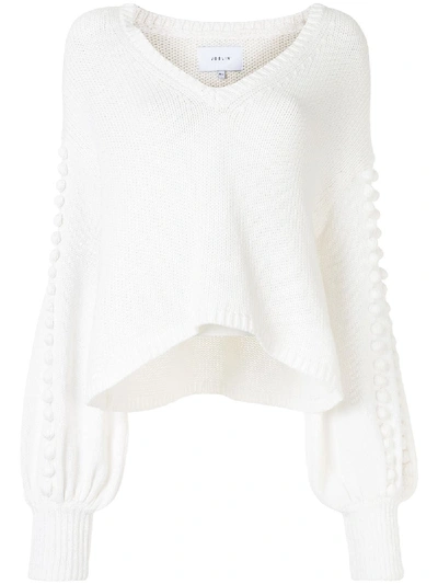 Joslin Tyler Pompom-embellished Sweater In White
