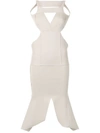 Rick Owens Sling Double Knit Dress In Neutrals