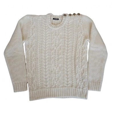 Pre-owned Balmain Wool Jumper In Beige