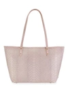 Gigi New York Taylor Python-embossed Leather Tote In Nude