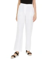 Eileen Fisher Plus Size Slub Straight-leg Full Length Pants In White