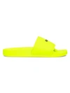 Msgm Logo Tech Slide Sandals In Neon Yellow