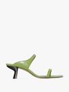 BY FAR GREEN PAOLA 55 LEATHER SANDALS,20SSPAOMLMW14720633
