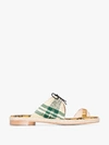 Rosie Assoulin Multicoloured Funky Toe Check Sandals In Orange