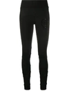 PHILIPP PLEIN PANELLED EMBELLISHED LOGO LEGGINGS