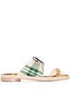 ROSIE ASSOULIN CHECK-PATTERN SLIP-ON SANDALS