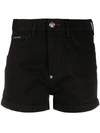 Philipp Plein Crystal-embellished Hot Pants In Black