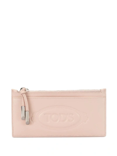Tod's Logo-embossed Coin Pouch In Pink