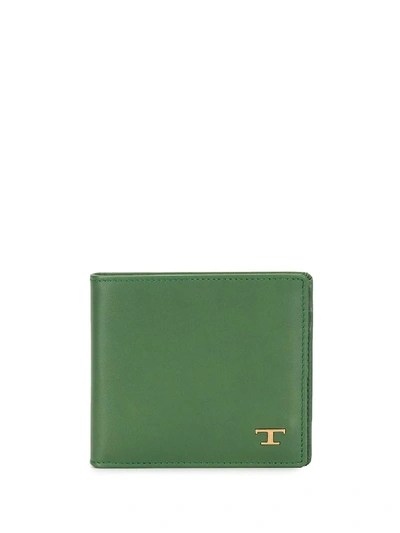 Tod's Bi-fold Leather Wallet In Green