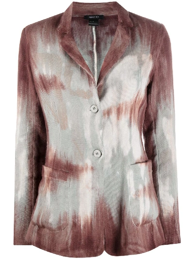 Avant Toi Watercolour-print Blazer In Neutrals