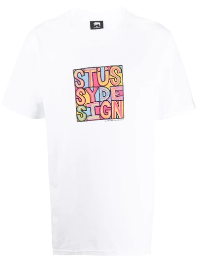 Stussy T-shirt Mit Grafischem Print In White