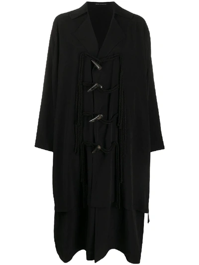 Yohji Yamamoto Oversized Single Breasted Coat In Black