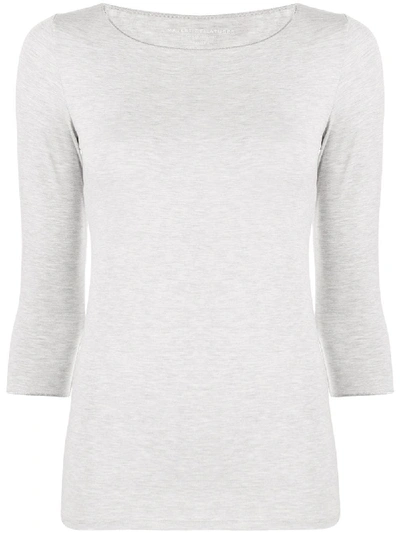 Majestic Slim Fit Jersey Top In Grey