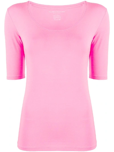 Majestic Scoop Neck 3/4 Sleeve In Pink