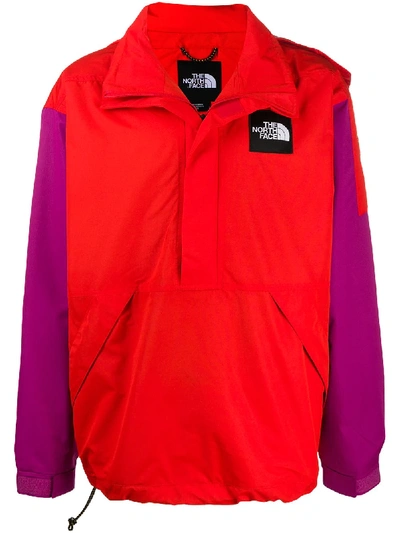 The North Face Colour Blocked Rain Jacket In Red