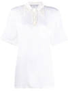 Rowen Rose Short Sleeve Pointed Collar Shirt In White