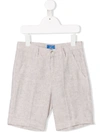 Fay Kids' Tailored Linen Shorts In Neutrals