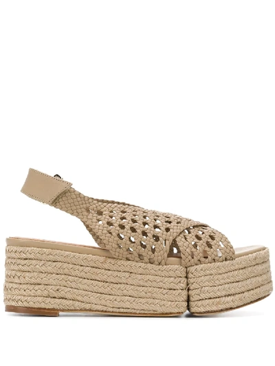 Paloma Barceló Liliah Woven Platform Sandals In Neutrals