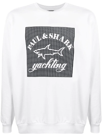 Paul & Shark Yachting Crew Neck Sweatshirt In White