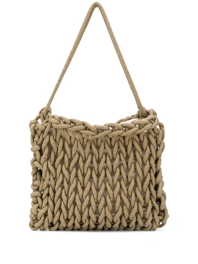 Alienina Sara Woven Rope Tote Bag In Neutrals