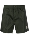 Moncler Logo-patch Swim Shorts In Green