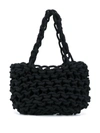 Alienina Woven Rope Tote Bag In Black