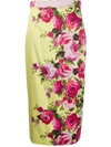 BLUMARINE FLORAL PRINTED PENCIL SKIRT