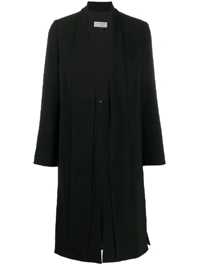 Alberto Biani Mid-length Layered Coat In Black