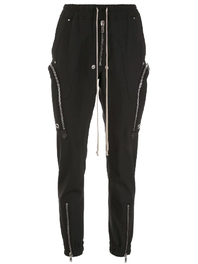 Rick Owens Bauhaus Leather-blend Track Pants In Black