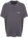 We11 Done Crew Neck Logo T-shirt In Grey