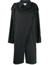 Bottega Veneta Double-breasted Belted Twill Playsuit In Black