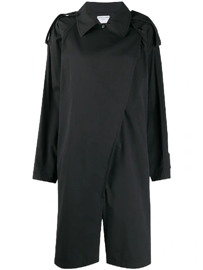 Bottega Veneta Double-breasted Belted Twill Playsuit In Black