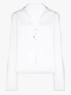 Rosie Assoulin Gwyneth Open Poplin Blouse In White