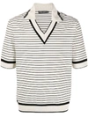 DOLCE & GABBANA STRIPED SHORT-SLEEVE POLO SHIRT