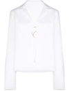 Rosie Assoulin Gwyneth Open Poplin Blouse In White