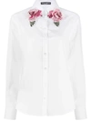 DOLCE & GABBANA SEQUIN ROSE COLLAR SHIRT