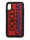 Dolce & Gabbana Logo Embossed Rubber Iphone X/xs Cover In Red,black