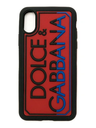 Dolce & Gabbana Logo Embossed Rubber Iphone X/xs Cover In Red