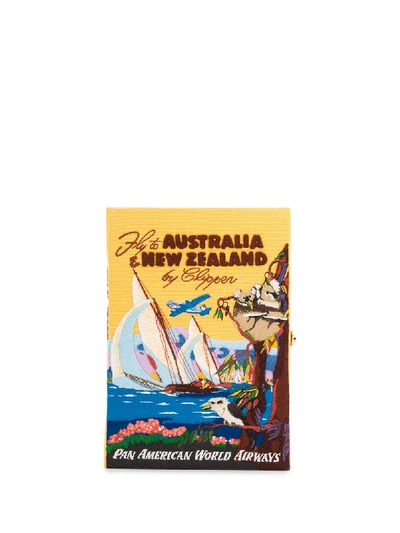 Olympia Le-tan Voyage Australia & New Zealand 书籍造型手拿包 In Yellow