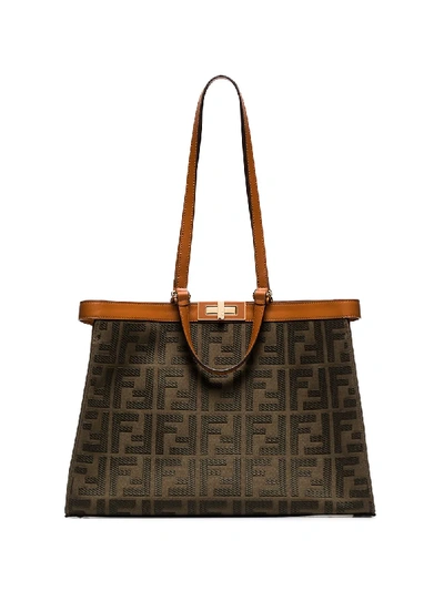 Fendi Peekaboo X-lite Tote In Green