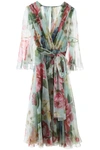 DOLCE & GABBANA FLORAL CHIFFON DRESS,11360465