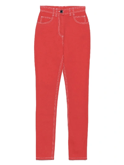 Balmain Acid Wash Jeans In Red