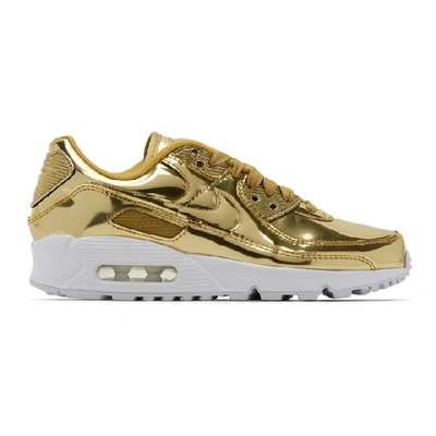 Nike Air Max 90 Liquid Metal Sneakers In Gold