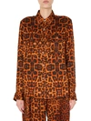 Dries Van Noten Leopard-print Satin Blouse In Red