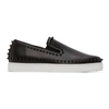 CHRISTIAN LOUBOUTIN BLACK PIK BOAT SNEAKERS