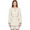 NANUSHKA NANUSHKA WHITE VEGAN LEATHER BLAIR HOURGLASS BLAZER